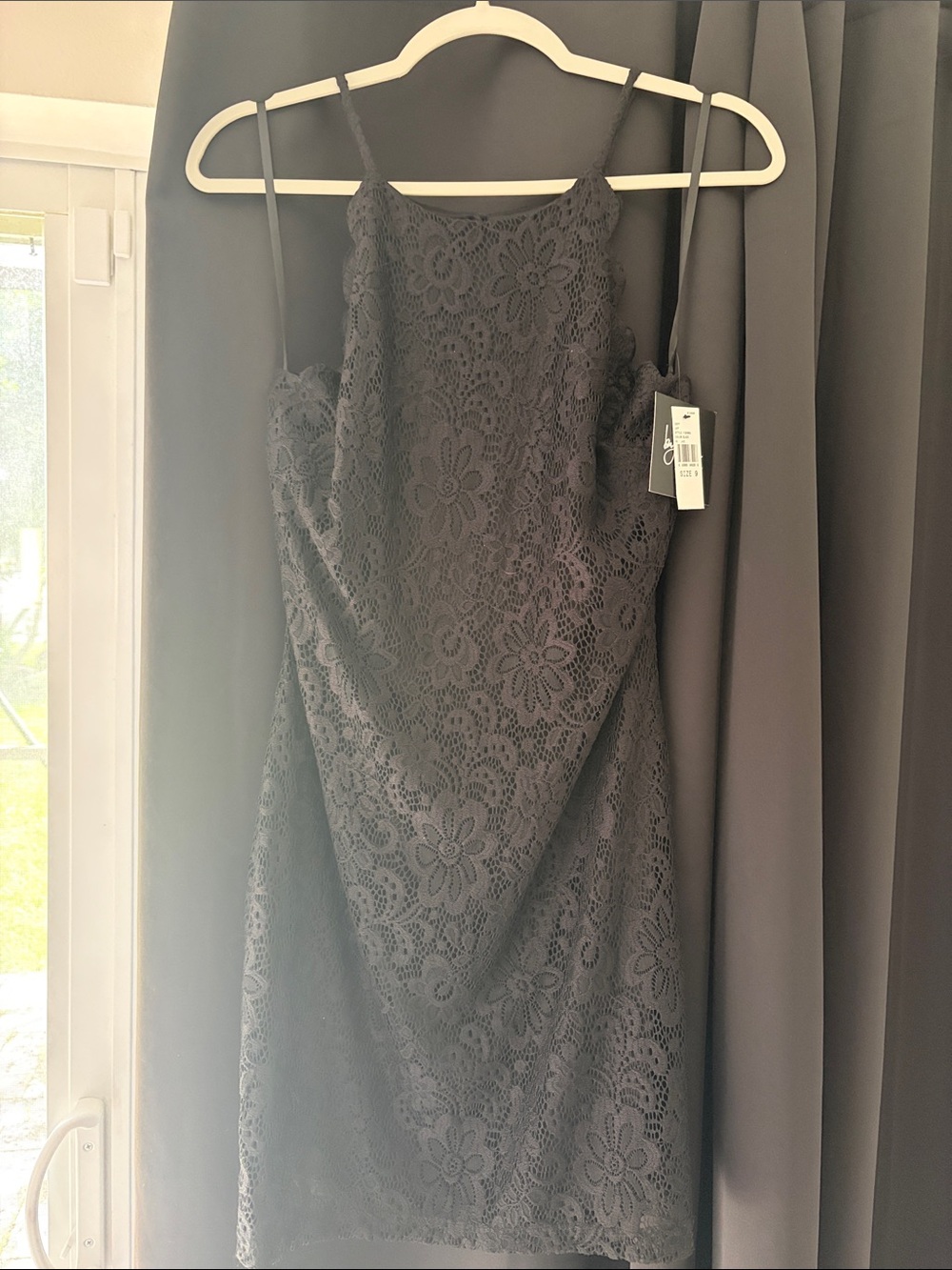 NWT By & By Black Lace Mini Dress Size 9